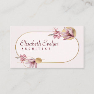 Rosa Amaryllis-Muster mit Goldgy53763 Visitenkarte