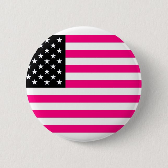 rosa amerikanische Flagge Button (Vorderseite)