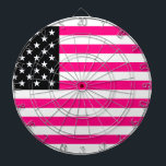 rosa amerikanische Flagge Dartscheibe<br><div class="desc">"Rosa amerikanische Flagge",  "murica,  merica,  "american flag",  "pink Schwarz-weiß",  "pink",  Amerika,  patriotisch,  mädchenhaft,  "hot pink",  Neon,  Fahne,  Hipster</div>