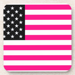 rosa amerikanische Flagge Getränkeuntersetzer