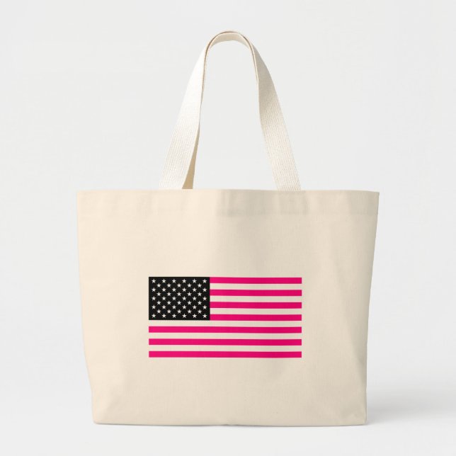 rosa amerikanische Flagge Jumbo Stoffbeutel (Vorne)