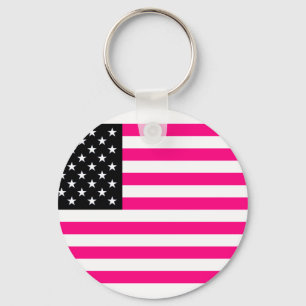 rosa amerikanische Flagge Schlüsselanhänger