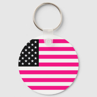 rosa amerikanische Flagge Schlüsselanhänger