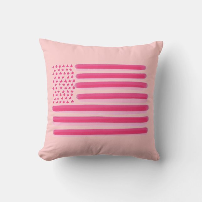 Rosa amerikanische Flagge spielt dekoratives Kissen (Vorderseite)