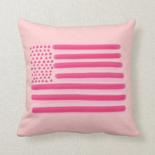 Rosa amerikanische Flagge spielt dekoratives Kissen