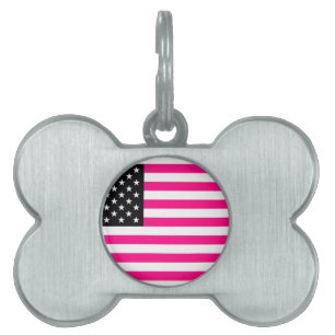 rosa amerikanische Flagge Tiermarke