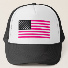 rosa amerikanische Flagge Truckerkappe
