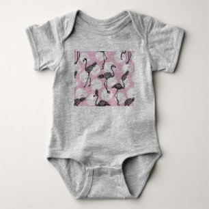 Rosa Ananas Flamingo Baby Strampler