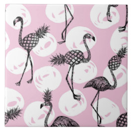 Rosa Ananas Flamingo Fliese