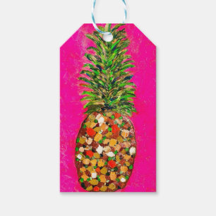 Rosa Ananas-Geschenkanhänger Geschenkanhänger