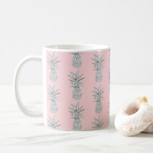 Rosa Ananas Tropisches Gemälde Kaffeetasse