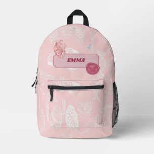 Rosa Anatomie Medizin Student Ästhetik Design Bedruckter Rucksack