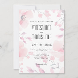 Rosa Anemone Bloral Wedding Einladung