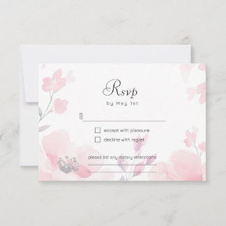 Rosa Anemone Bloral Wedding RSVP Card Karte