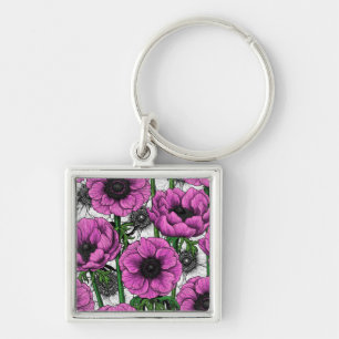 Rosa Anemone Schlüsselanhänger