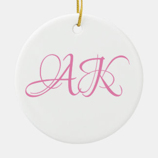 Rosa Anfangsbuchstabe Monogramm Tasse - INDIVIDUEL Keramik Ornament