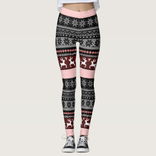 Rosa angemessenes Insel-Muster Leggings