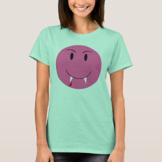 Rosa Angesicht mit Vampirfangs-T - Shirt