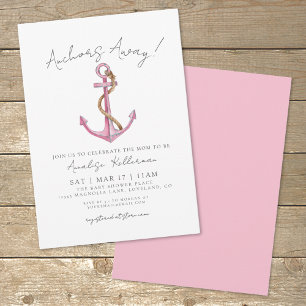 Rosa Anker Maritime Babyparty Einladung