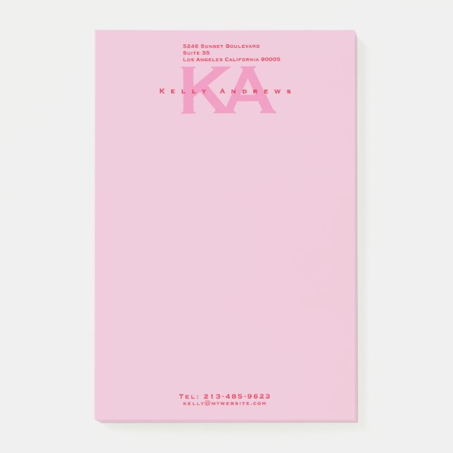 Rosa Anmerkungen Post-it Klebezettel (Vorderseite)