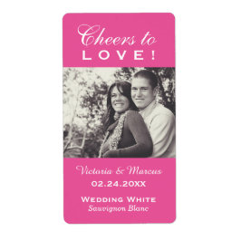 Rosa Anruf zur Liebe Hochzeit Foto Weinflasche