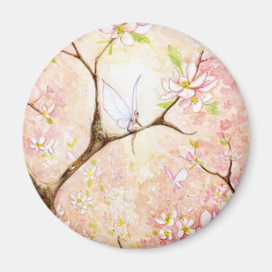 Rosa Ansicht-Blüte Magnet