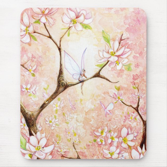Rosa Ansicht-Blüte Mousepad (Vorne)