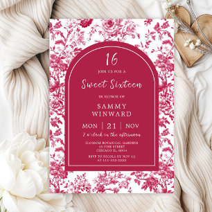 Rosa Antike Chinoiserie Sweet Sixteen Einladung