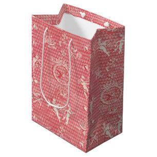 Rosa Antike Engel und Herzen Mittlere Geschenktüte