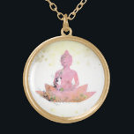 *~* Rosa AP33 Buddha Botanischer Floral Lotus Vergoldete Kette<br><div class="desc">( Suche nach AP33 für ähnliche Designs ) Einfach und Minimal Abstrakt Boho Zen Wasserfarbe weich mit GOLD Bereichen. In Silver Plate und Gold Plate gibt es verschiedene Möglichkeiten in Form- und Metallfarben. * Energetisch Enhanced Bohemisch Botanical Garland / Bouquet Floral / Blume Pastel Moderne Beliebt sanft farbenfrohe Zen künstlerischer...</div>