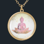 *~* Rosa AP33 Buddha Botanischer Floral Lotus Vergoldete Kette<br><div class="desc">( Suche nach AP33 für ähnliche Designs ) Einfach und Minimal Abstrakt Boho Zen Wasserfarbe weich mit GOLD Bereichen. In Silver Plate und Gold Plate gibt es verschiedene Möglichkeiten in Form- und Metallfarben. * Energetisch Enhanced Bohemisch Botanical Garland / Bouquet Floral / Blume Pastel Moderne Beliebt sanft farbenfrohe Zen künstlerischer...</div>