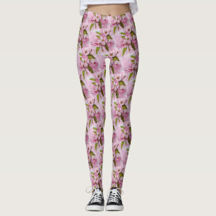 ROSA APPLE BLÜHEN MIT BLUMEN LEGGINGS