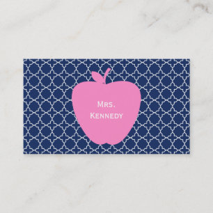 Rosa Apple-Marine Quatrefoil Visitenkarte
