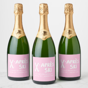Rosa Apres Ski Junggeselinnen-Abschied Champagne