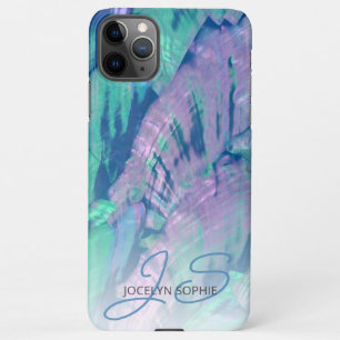 Rosa Aqua Türkis Blauer Abalone Muschel Muster iPhone 11Pro Max Hülle