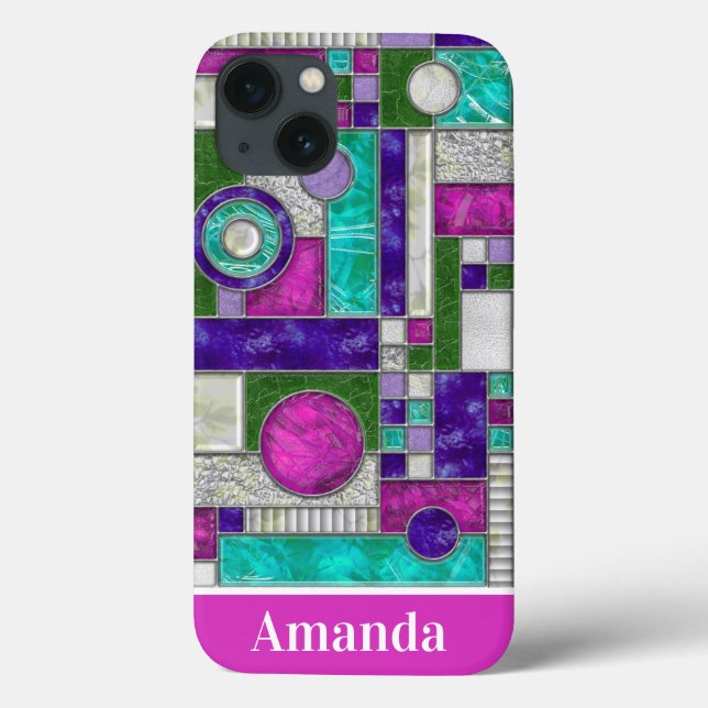 Rosa Aquamarin Art Dékettglas Case-Mate iPhone Hülle (Rückseite)