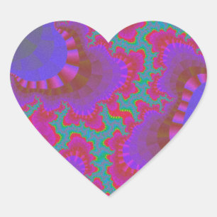 Rosa Aquamarine Rainbow-Gear-Heart-Aufkleber Herz-Aufkleber