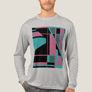 Rosa Aquamarines Schwarzes Geometrisches Abstrakte Tri-Blend Shirt