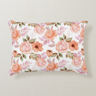 Rosa Aquarell-Blume Dekokissen