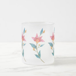 Rosa Aquarell-Blume Mattglastasse