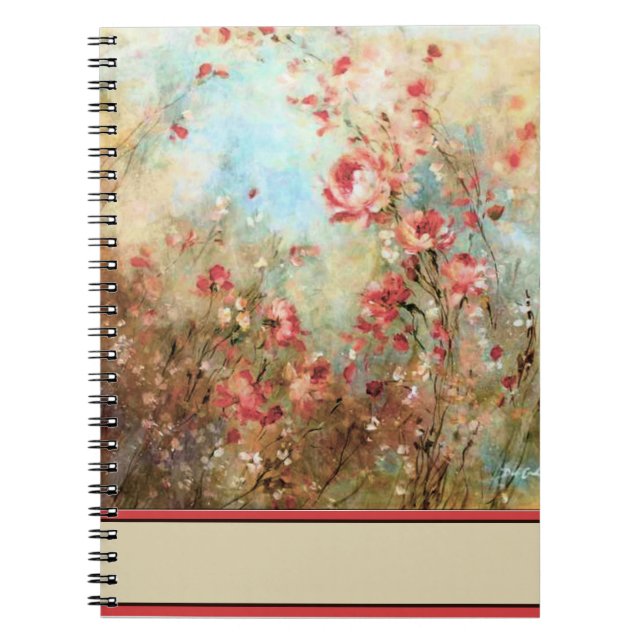 Rosa Aquarell-Blume Notizblock (Vorderseite)