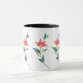 Rosa Aquarell-Blume Tasse