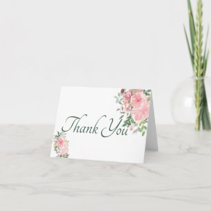 Rosa Aquarell-Blumen-Dankeskarten Dankeskarte