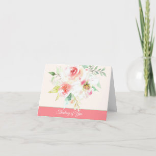 Rosa Aquarell-Blumen Notizkarte anpassbar Karte