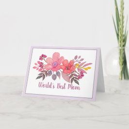 Rosa Aquarell-Blumenkarte Karte