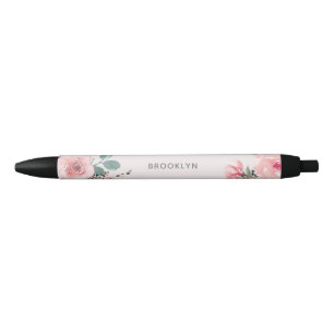 Rosa Aquarell-Blumenmuster Kugelschreiber