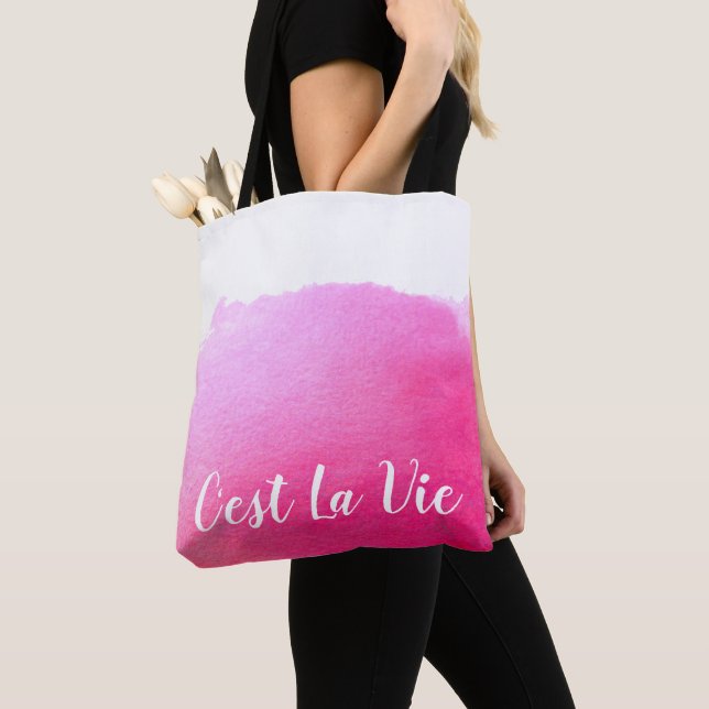 Rosa Aquarell C'est La Vie Französisch Zitat chic Tasche (Von Nahem)