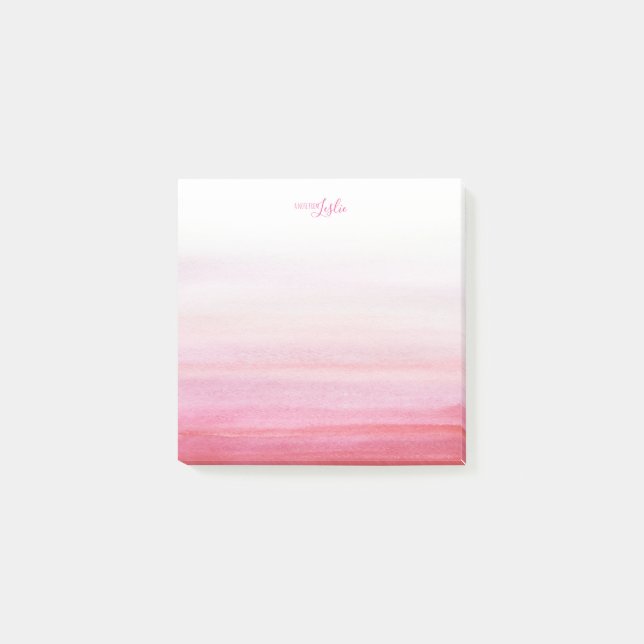 Rosa Aquarell eine Anmerkung vom Post-it Klebezettel (Vorderseite)