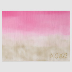 Rosa Aquarell Glam Gold Gefärbte Krawatte XOXO Gli Seidenpapier