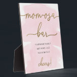 Rosa Aquarell Gold Mama-osa Bar Sign Fotoplatte<br><div class="desc">Das Mimosa-Bar zeichnet sich durch ein zeitloses Aquarelldesign und eine goldene Folienüberführung in Imitaten aus. Die Überschrift des Skripttextes ist ein Bild, das nicht bearbeitet werden kann. Das Kursbild kann auf jede Postergröße angepasst werden. Der andere Text ist vollständig editierbar. Für eine erweiterte Anpassung dieses Designs, wählen Sie einfach die...</div>
